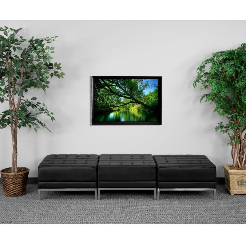 Flash Furniture HERCULES Imagination Series Black LeatherSoft Three Seat Bench