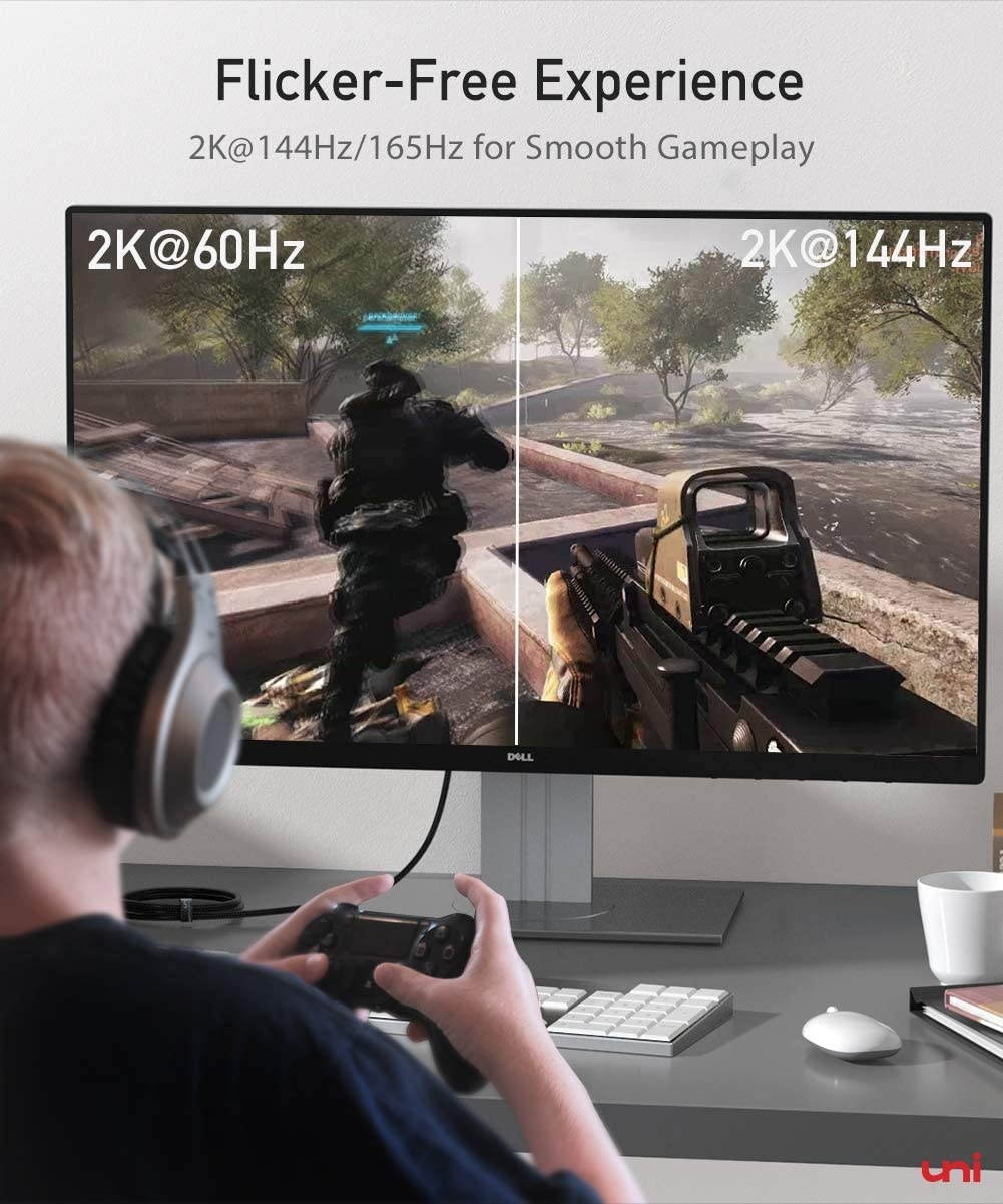 USB C to DisplayPort Cable for Home Office (4K@60Hz 2K@165Hz) uni Sturdy Aluminum DisplayPort to USB C Cable [Thunderbolt 3 Compatible] for MacBook Pro MacBook Air/iPad Pro 2020/2018 XPS 15/13