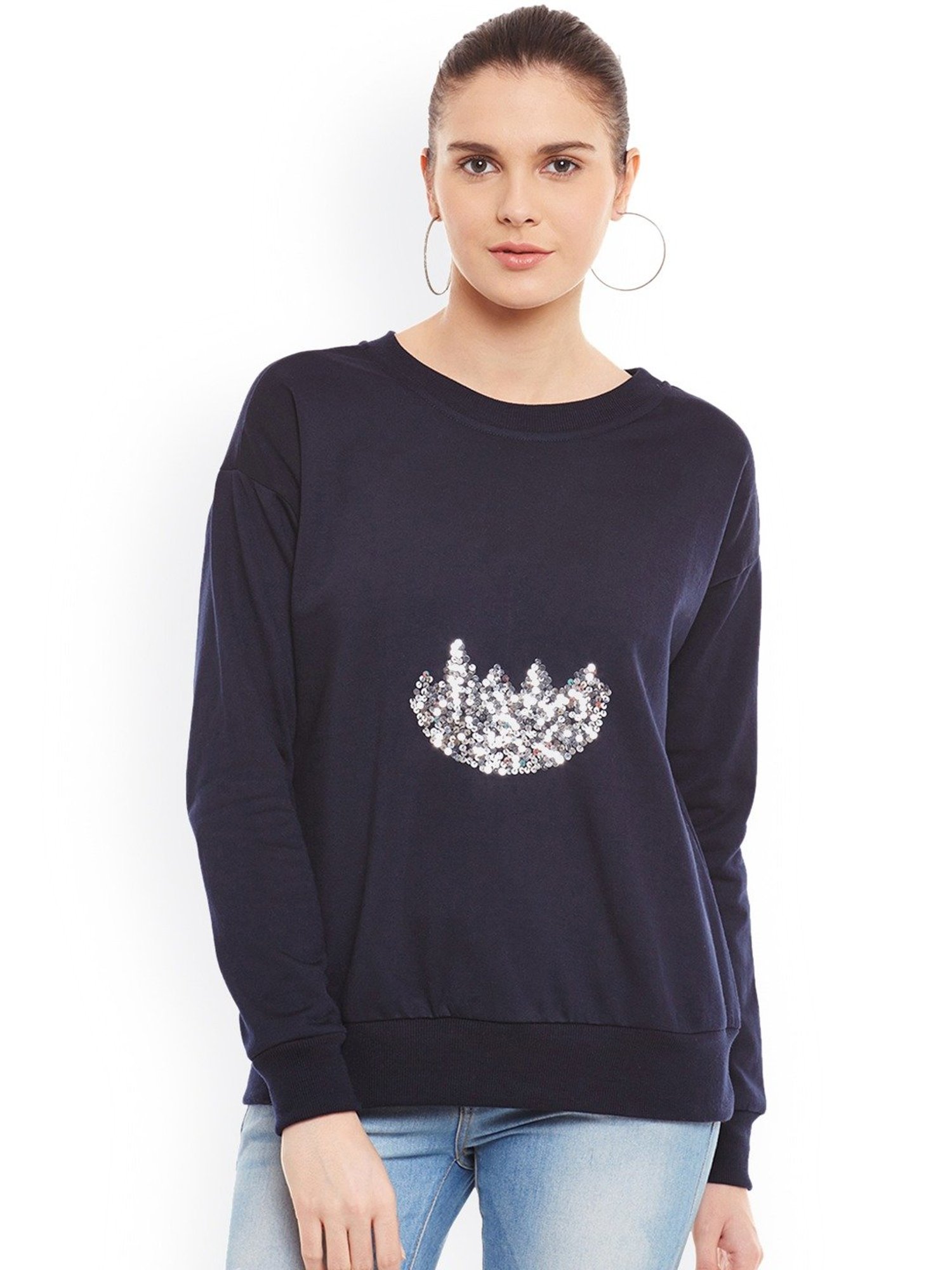 Belle Fille Navy Embellished Sweatshirt