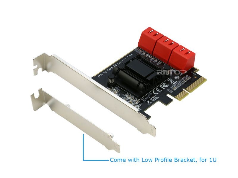 6 Ports SATA iii Controller Expansion Card with Low Profile Bracket, ASM1166 Chipset Support AHCI, SPAN, NCQ, Software RAID 0,1, for Windows 7 8 10