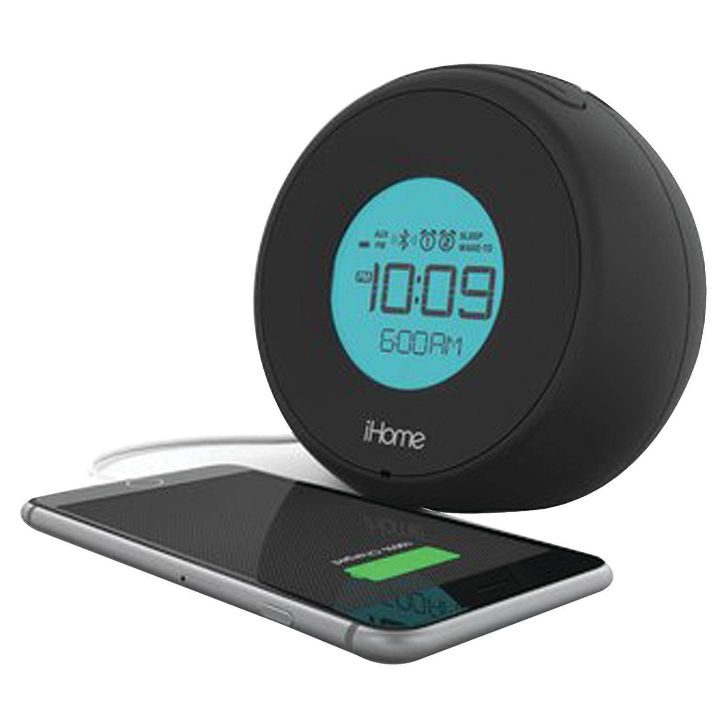 iHome iBT18BC Bluetooth Dual Alarm Clock with Speakerphone & USB (Black)