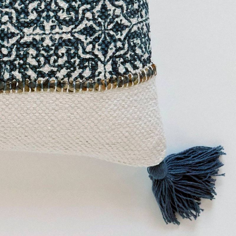 16"x22" Striped Printed Rectangle Throw Pillow Blue - Patina Vie