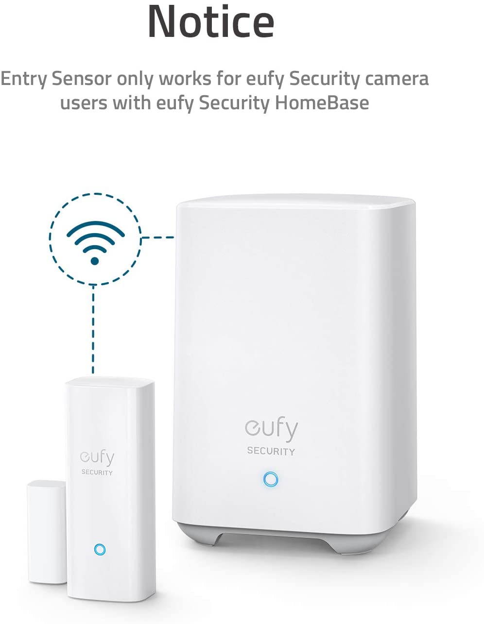 eufy Security Entry Sensor, Detects Opened and Closed Doors or Windows, Sends Alerts, Triggers Siren, 2-Year Battery Life, Requires eufy Security HomeBase, Links with HomeBase-Connected Devices