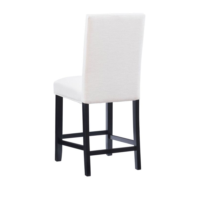 24" Stewart Upholstered Counter Height Barstool - Glitz White - Linon