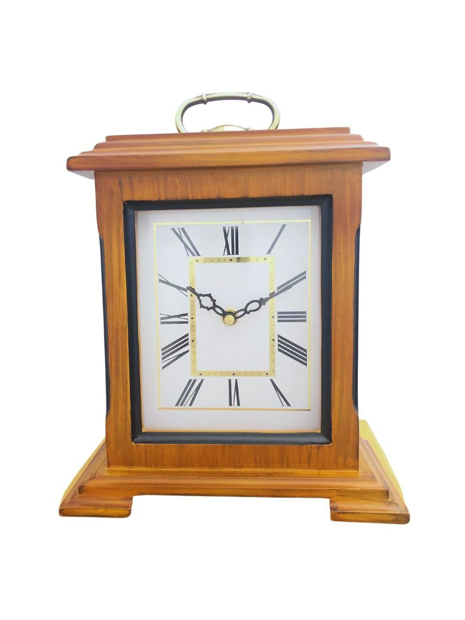CHRONIKLE Rectangular Brown Wood Table or Desk Clock