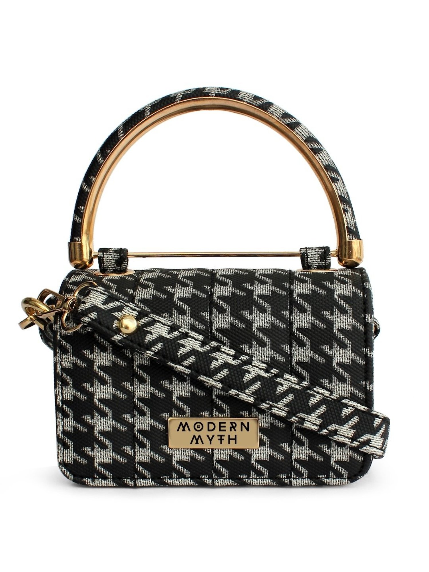 Modern Myth Nano Black Printed Small Mini Box Bag