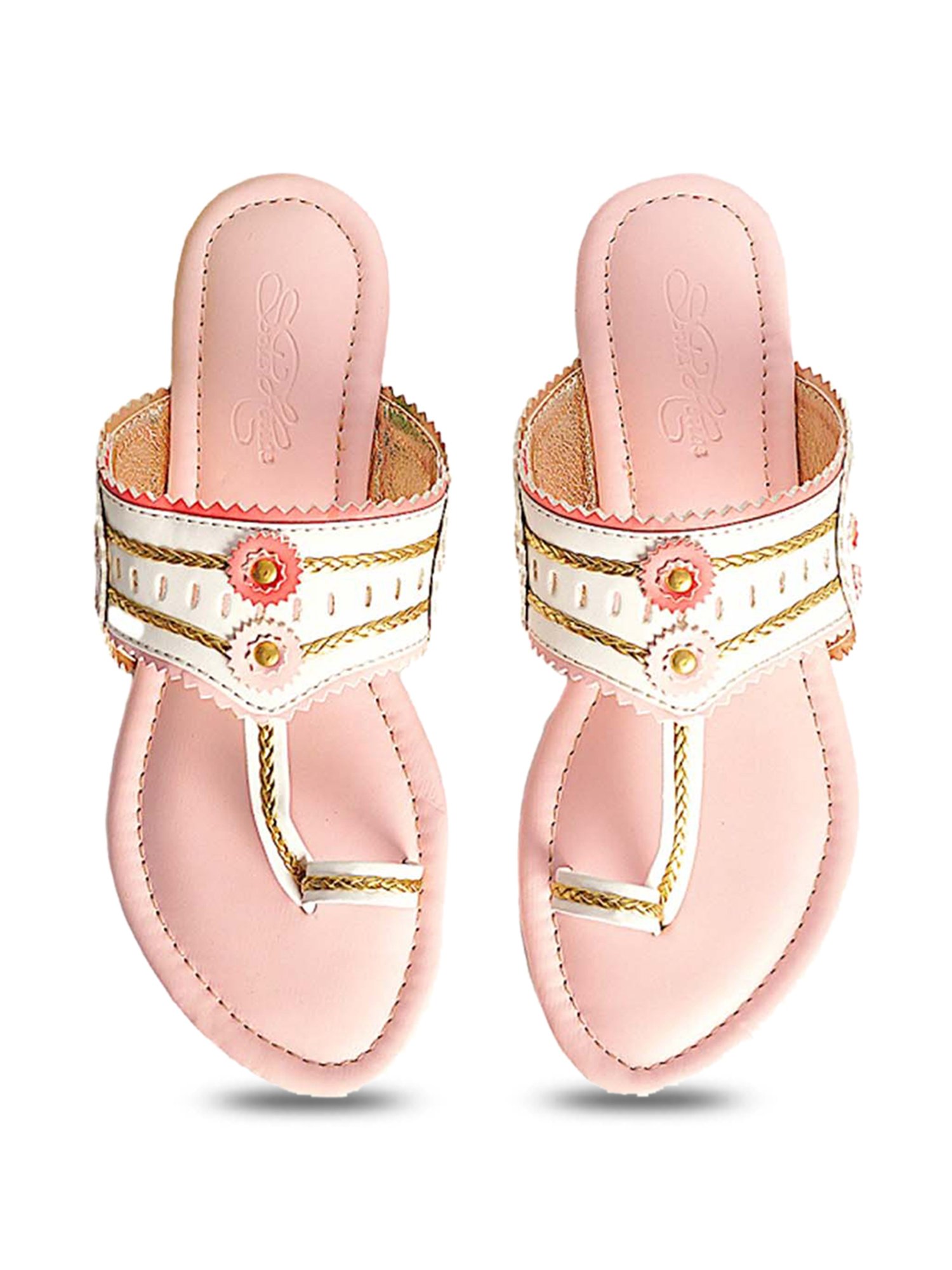 Sole House Women's Pearl White Toe Ring Sandals