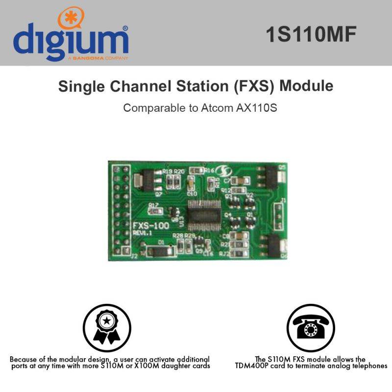 Digium 1S110MF - Single Channel Station (FXS) Module