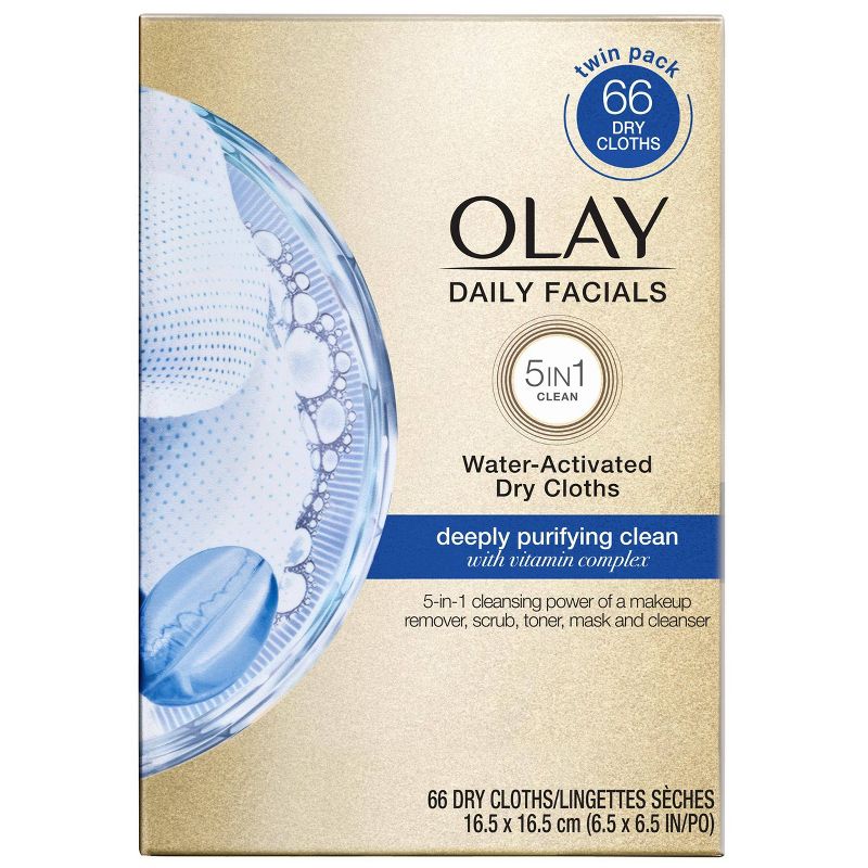 Olay Daily Facials Water-Activated Dry Cloths - 66ct