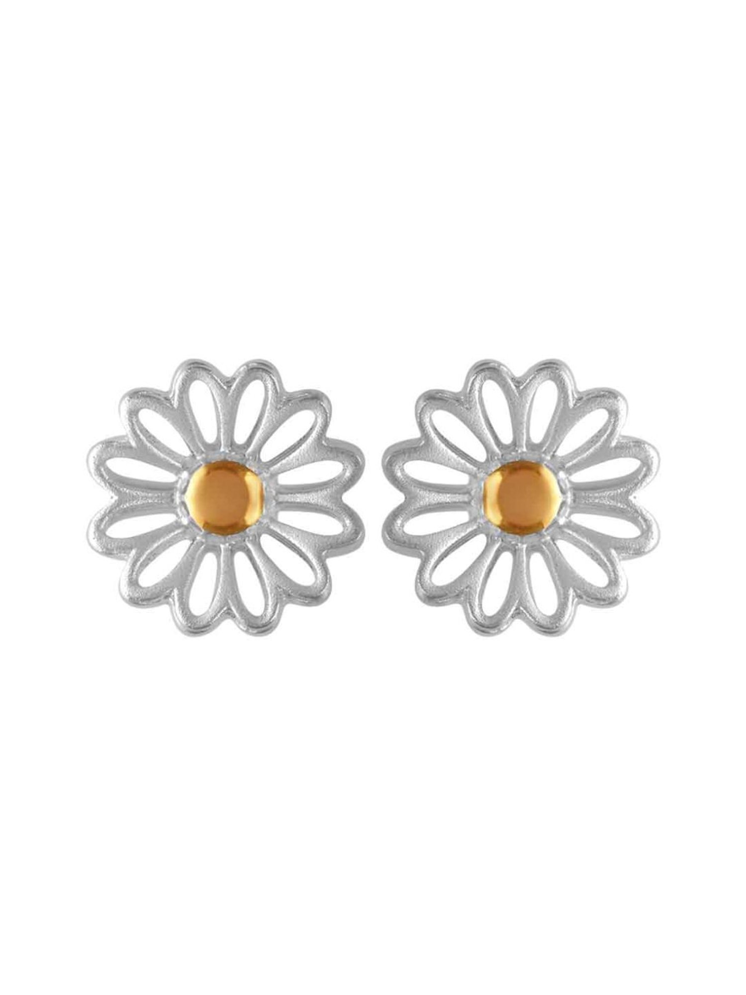 Rihi by P.C. Chandra Jewellers 925 Silver Daisy Pendant, Chain & Earring Set for Women & Girls