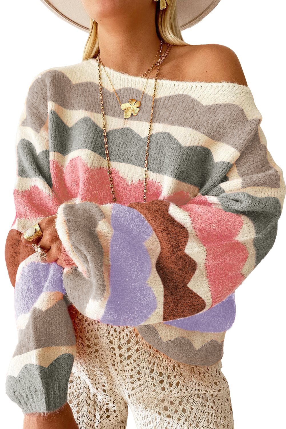 Pink Merry & Bright Pop Up Letter Waffle Knit Sweater