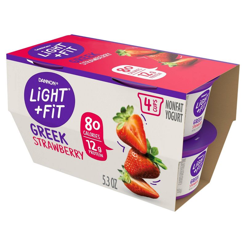 Dannon Light and Fit Strawberry Flavored Greek Yogurt - 4ct/5.3oz