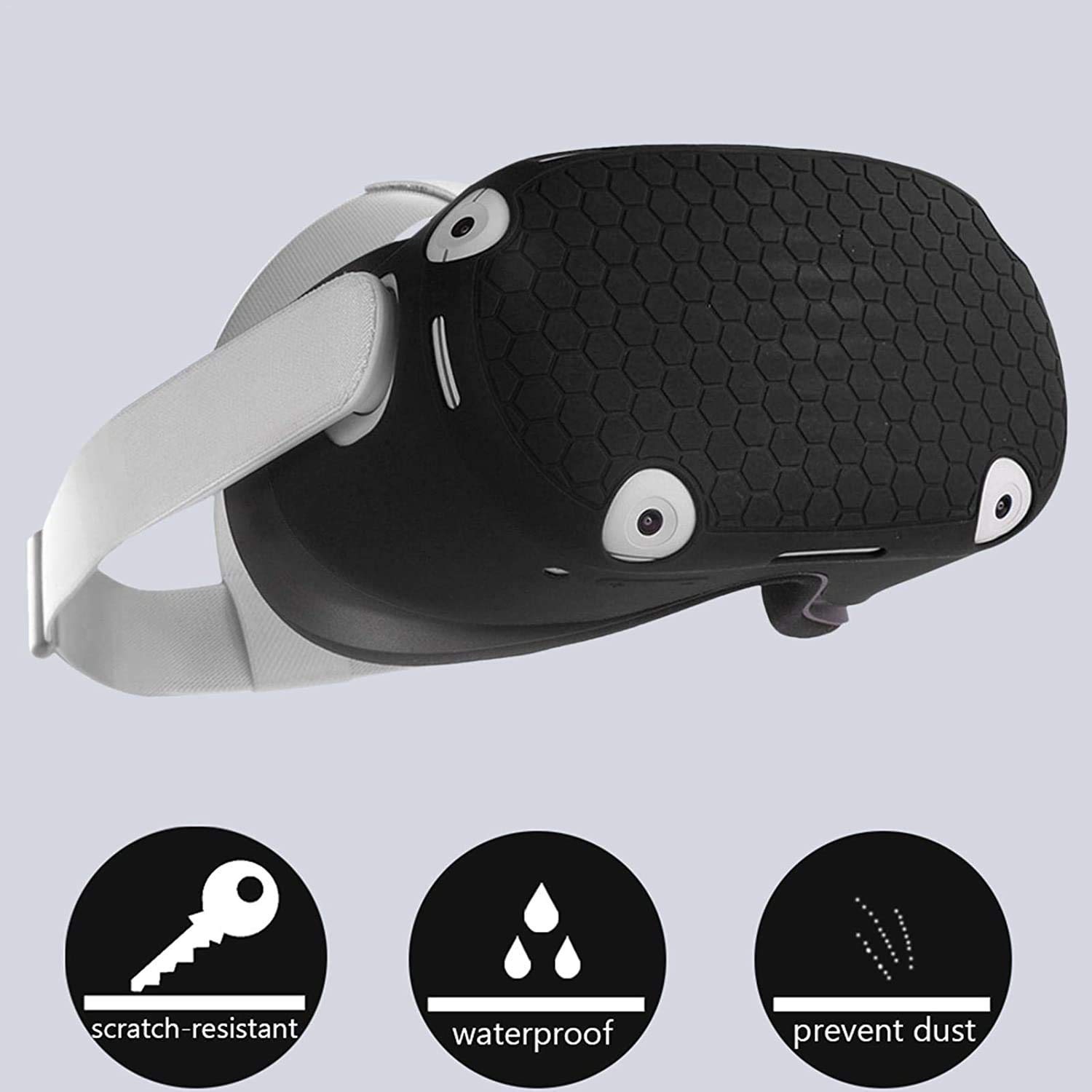 For Oculus Quest 2 VR Shell Front Face Protector Cover Anti Scratch Anti Dust Anti Shock,washed soft  flexible