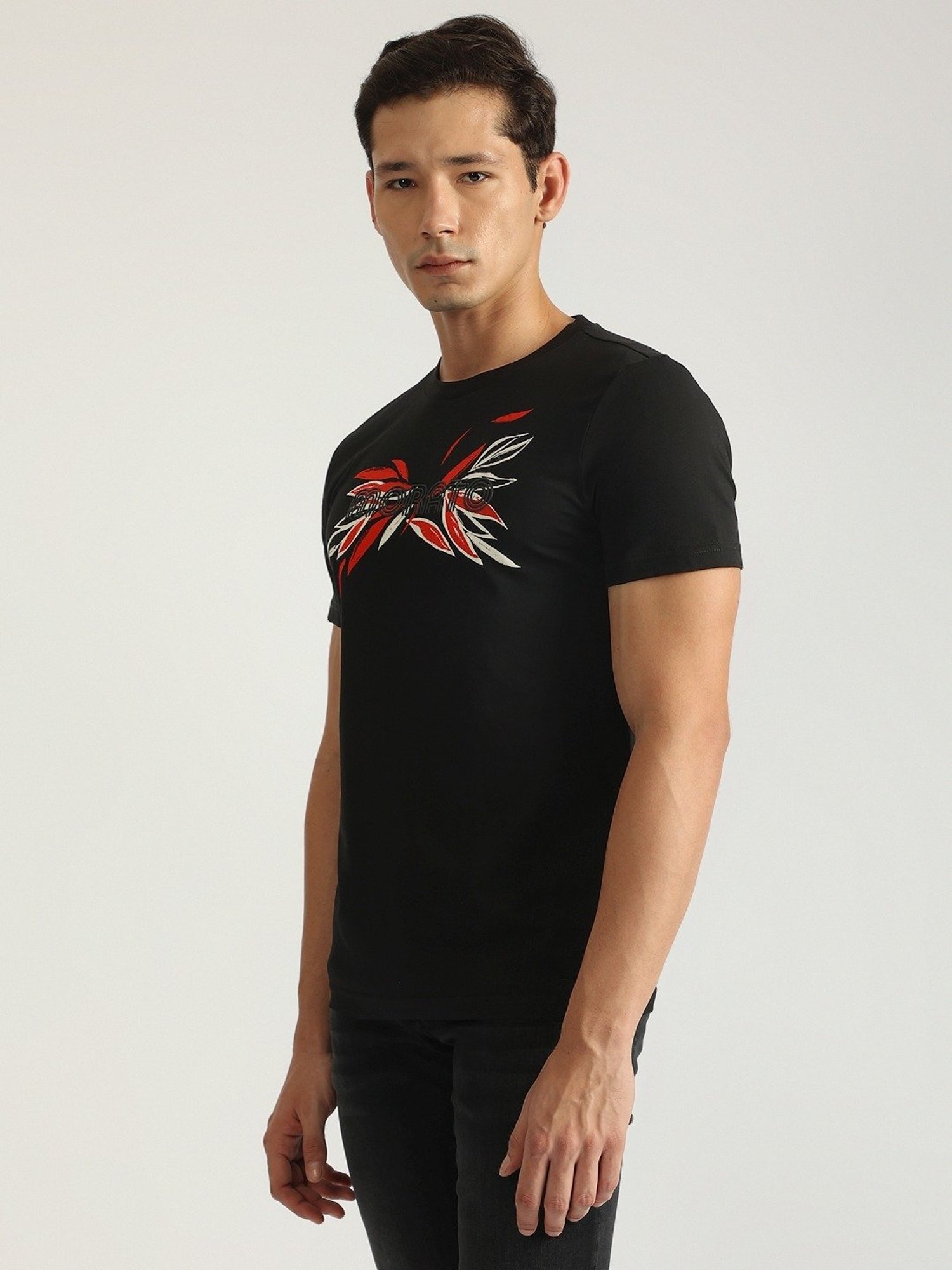 Antony Morato Black Pure Cotton Slim Fit Printed T-Shirt