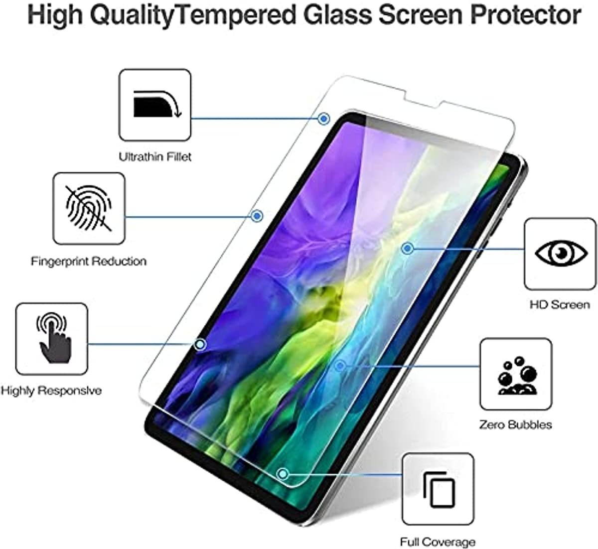 ProCase Screen Protector for iPad Pro 11 2 Bundle with iPad Pro 11 Inch Privacy Screen Protector 2 2018