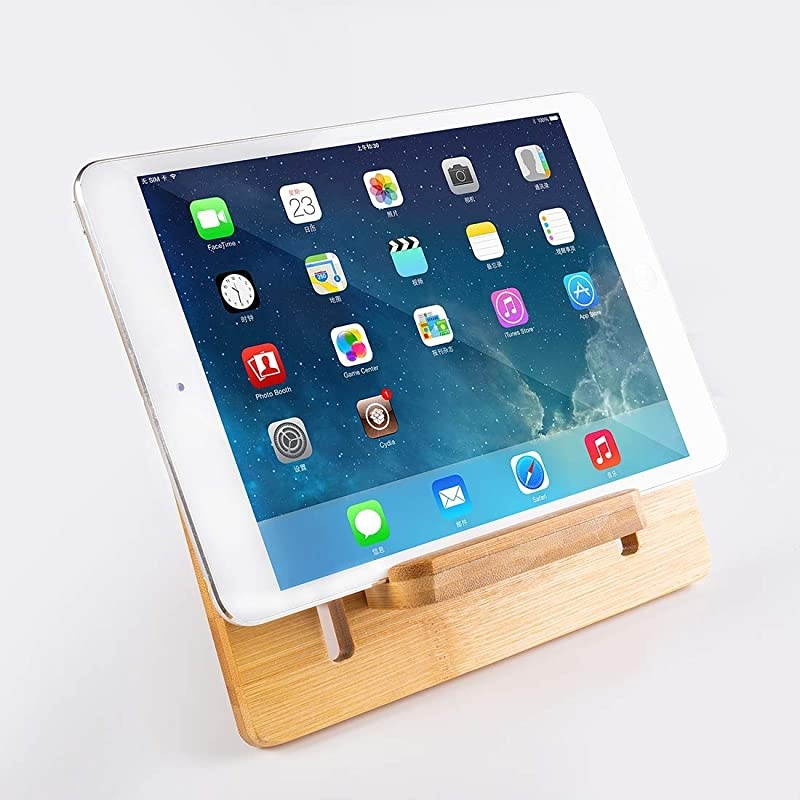 Cell Phone Stand, Desktop Wooden Mobile Phone Holder Natural Bamboo (Stand PCS)