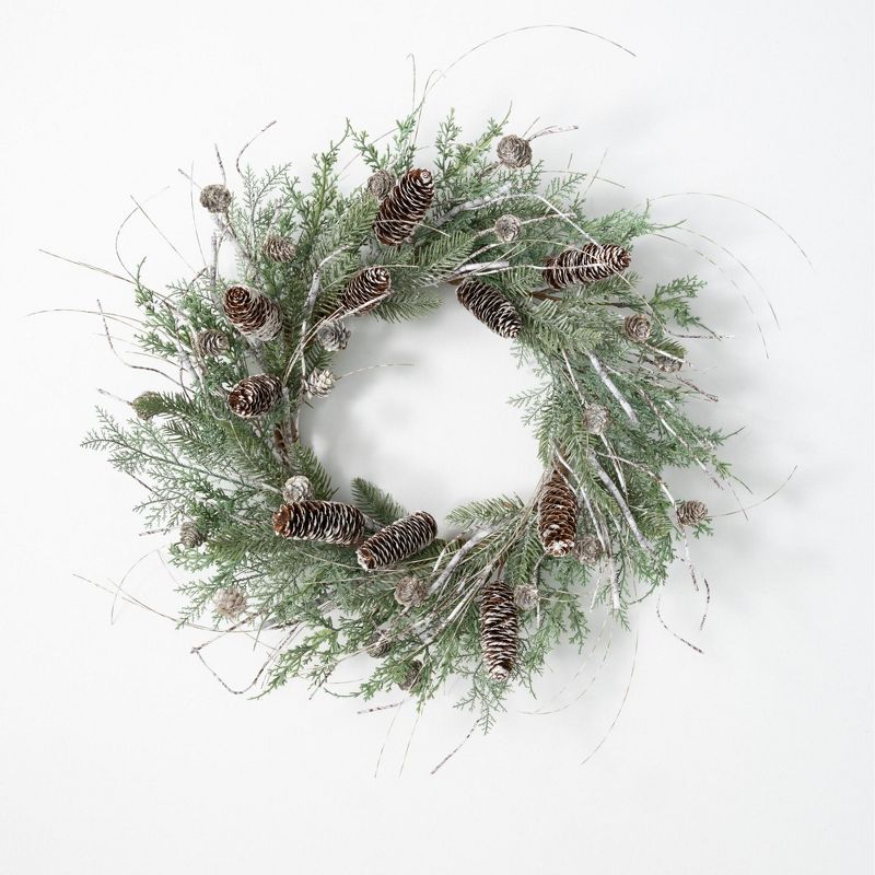 Sullivans Cedar & Pine Artificial Wreath 24"H Green