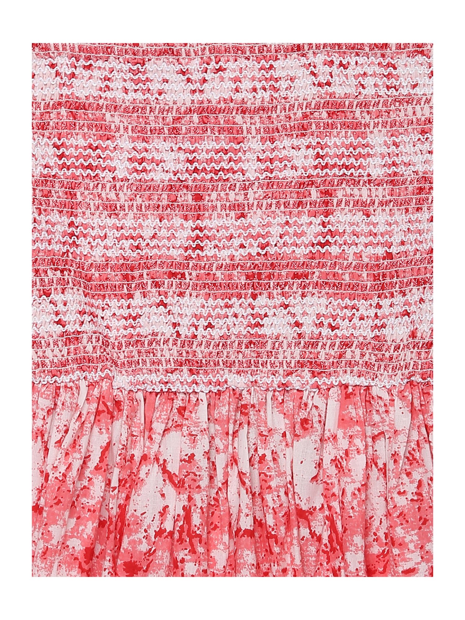 Butterfly Blush Kids White & Red Printed Casual Dresses