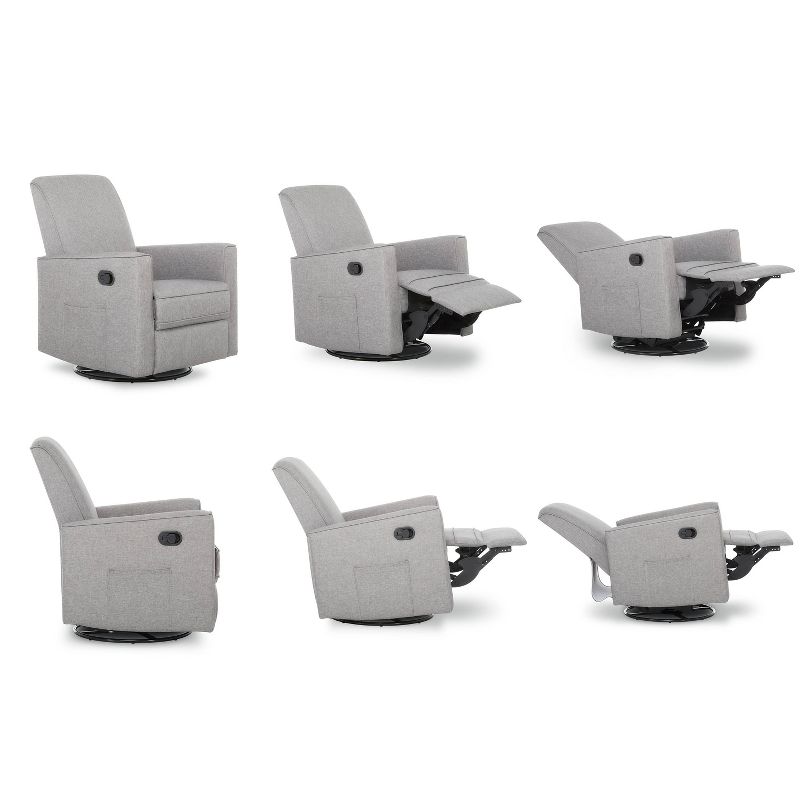 Evolur Seattle Upholstered Swivel Glide Recliner - Gray
