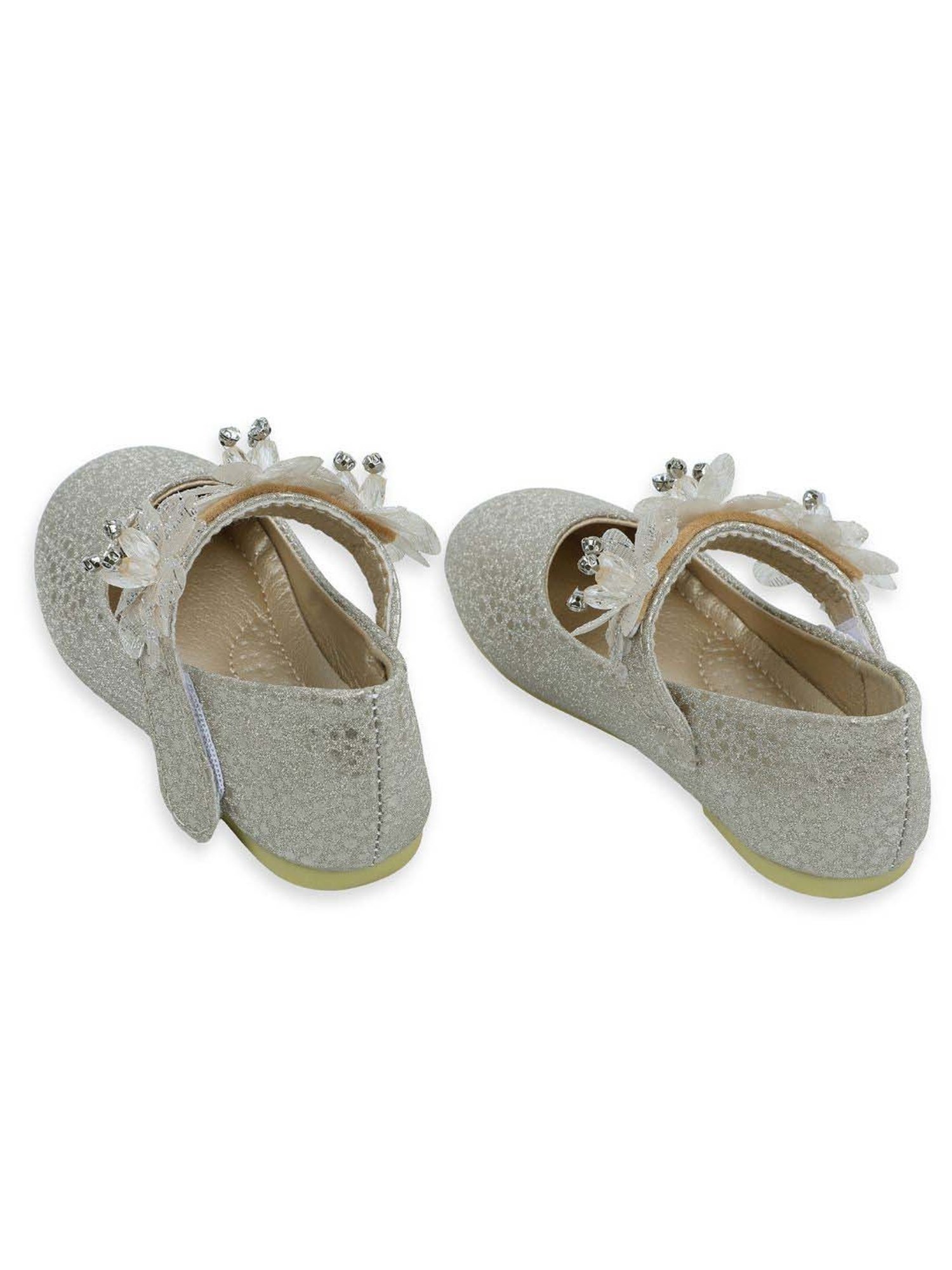 Baby Moo Kids Gold Bash Shiny Floral Mary Jane Shoes