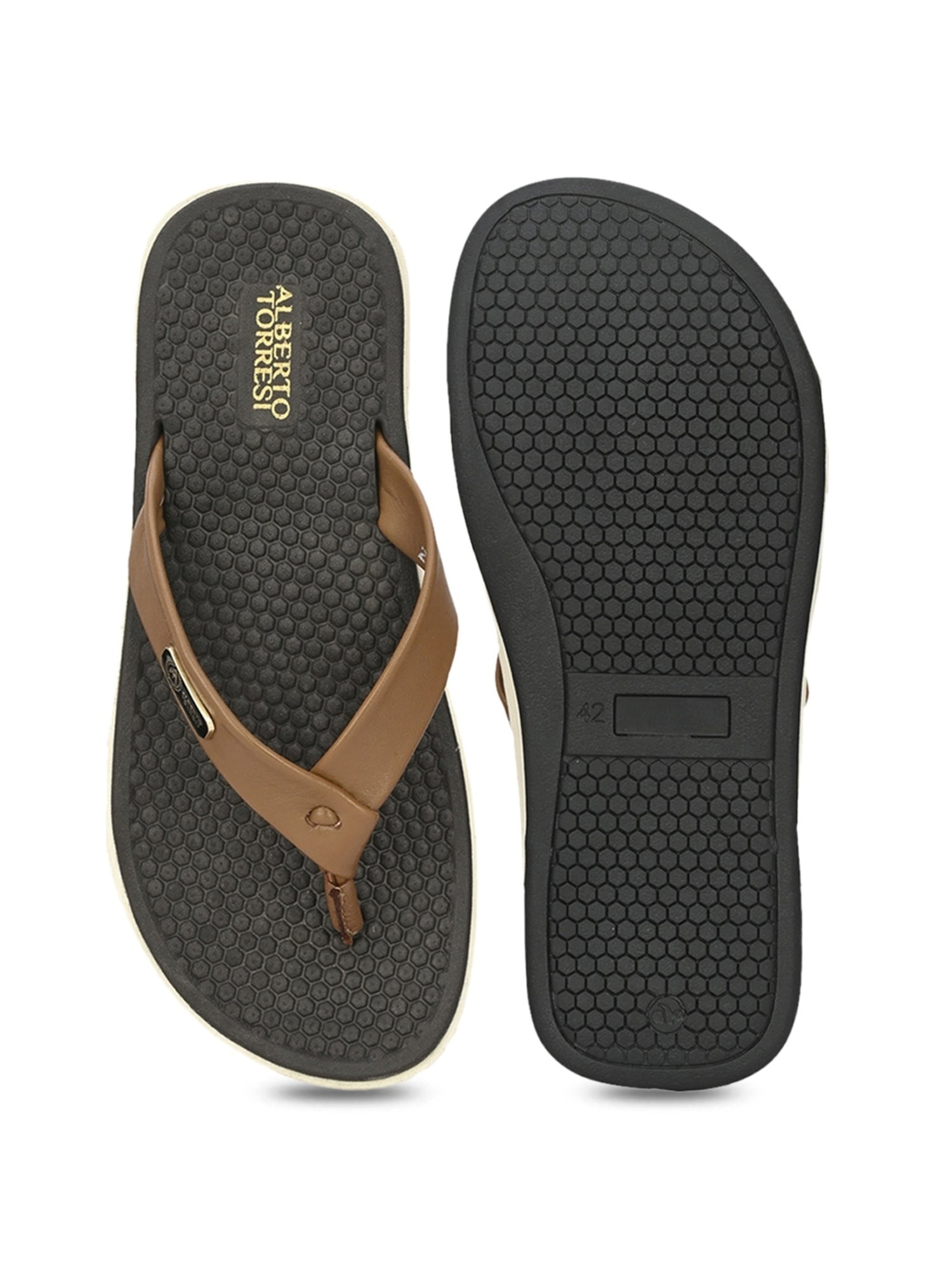 Alberto Torresi Men's Tan Thong Sandals
