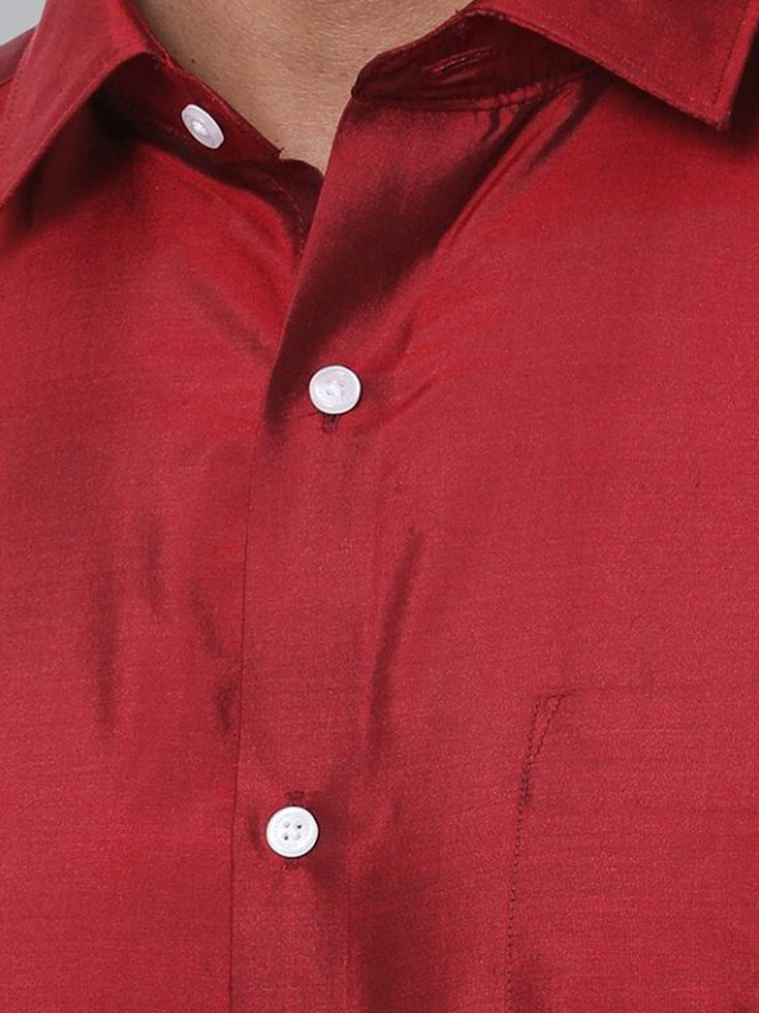Van Heusen Maroon  Regular Fit Shirt