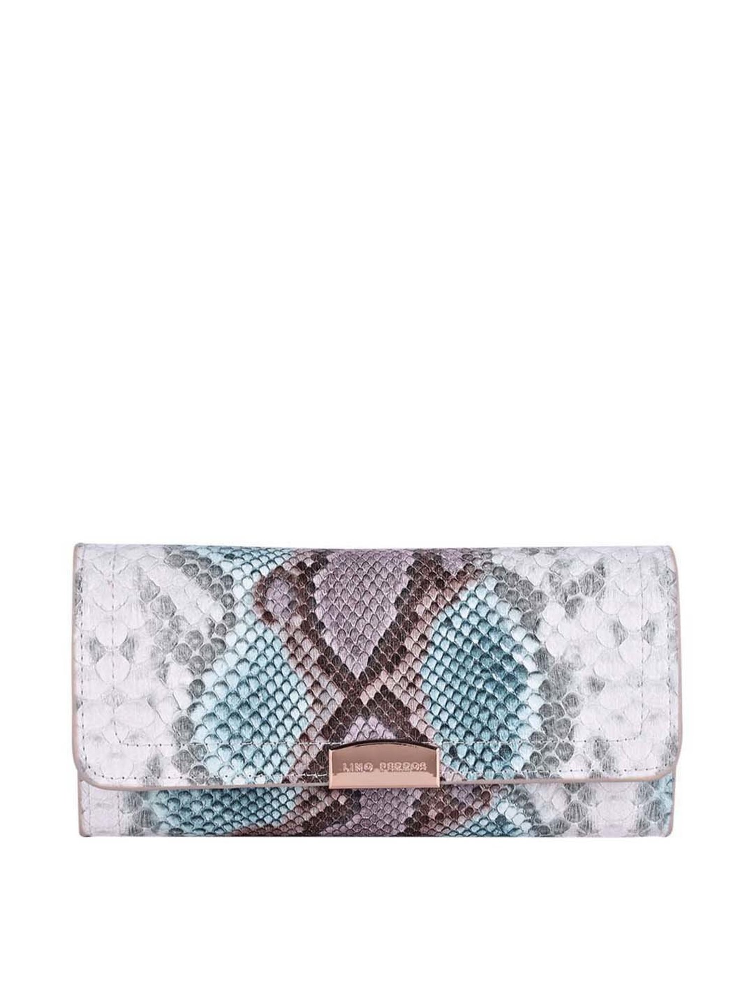 Lino Perros Grey Animal Effect Tri-Fold Wallet for Women