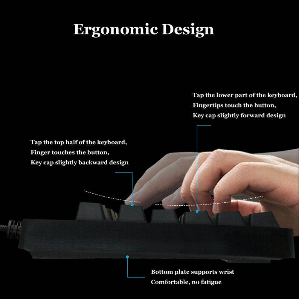 VANDER LED RGB Gaming Keyboard Wired Mechanical Button Backlight Keypads