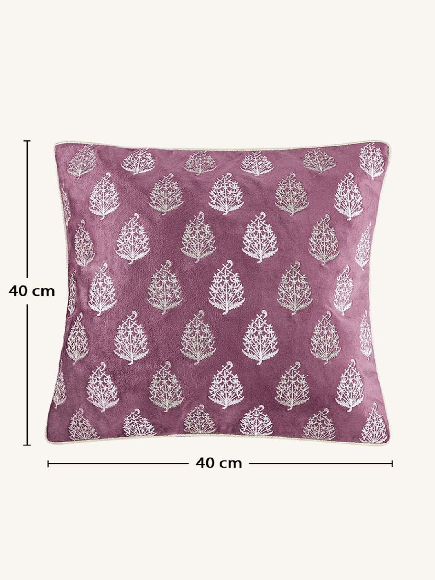 Living Scapes by Pantaloons Wine Cotton Cushion Cover