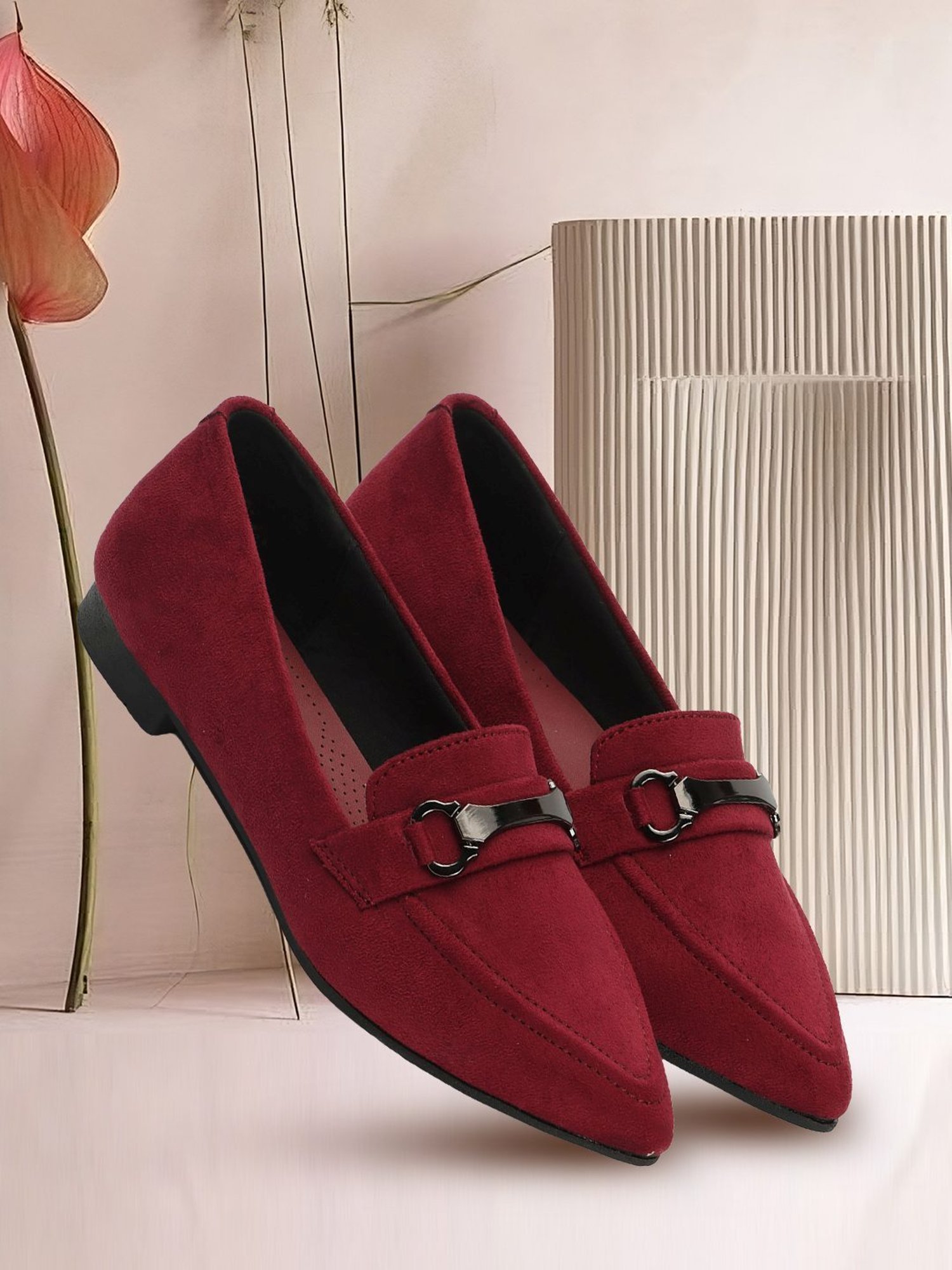 Elle Women's Maroon Casual Loafers