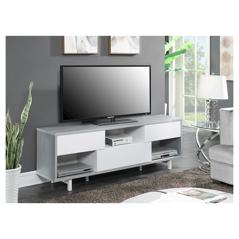 Newport Ventura 60 inch TV Stand Gray Faux Croc/White - Breighton Home