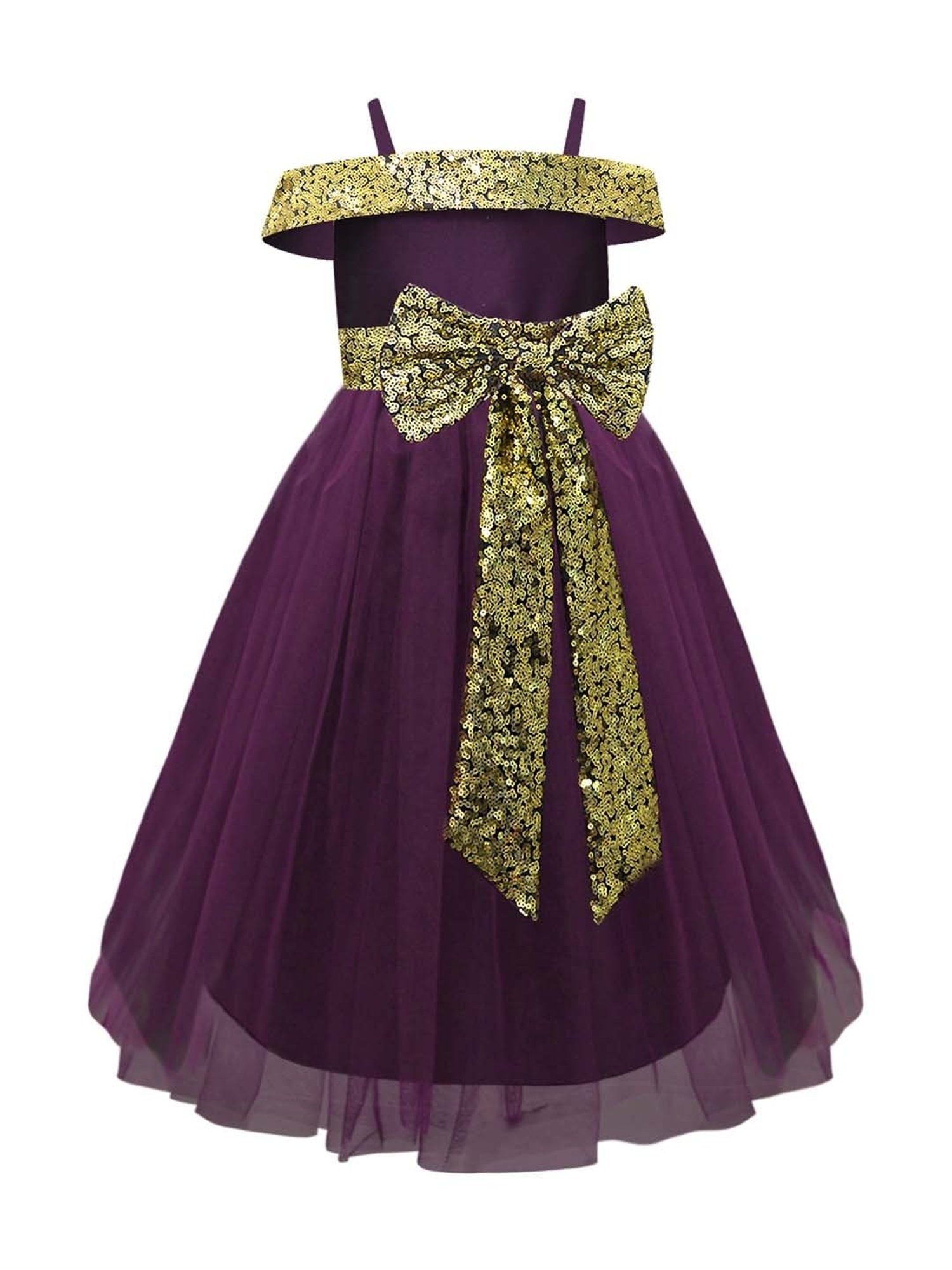 Many Frocks Kids Red Solid Dress