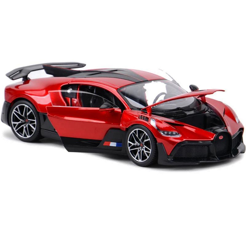 Bugatti Divo Red Metallic with Carbon Accents 1/18 Diecast Model Car by Bburago