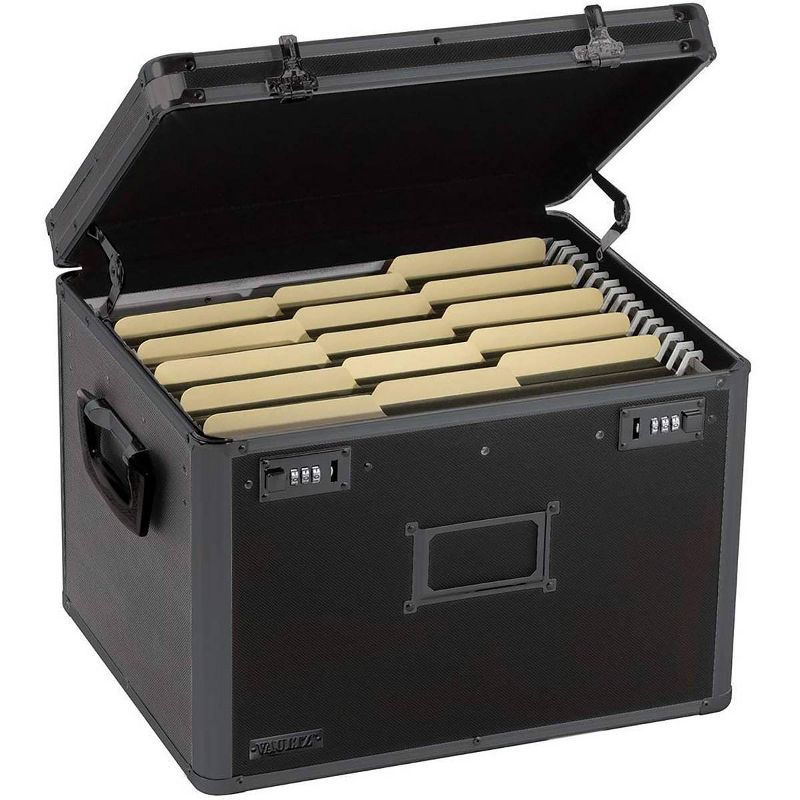 Vaultz Locking File Chest Letter/Legal - Black Vinyl