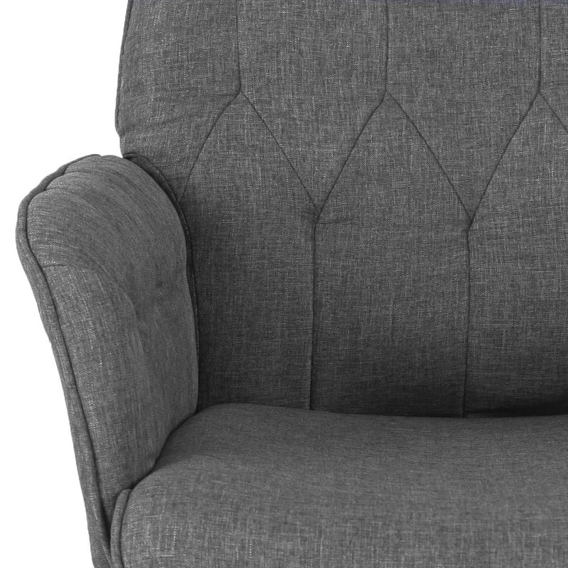 Modern Upholstered Tufted Office Chair with Arms Gray - Techni Mobili