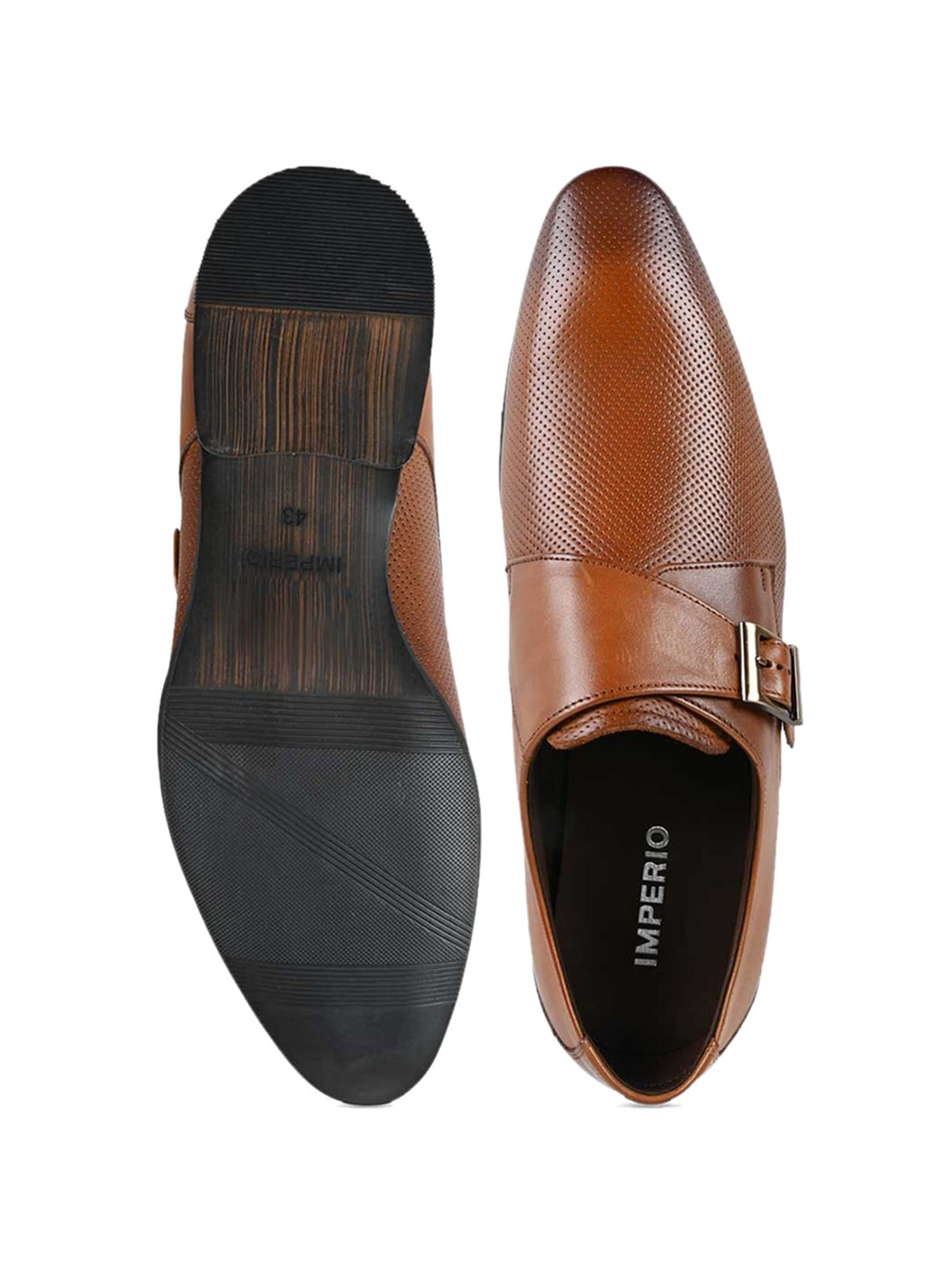 Imperio by Regal Men's Tan Monk Shoes