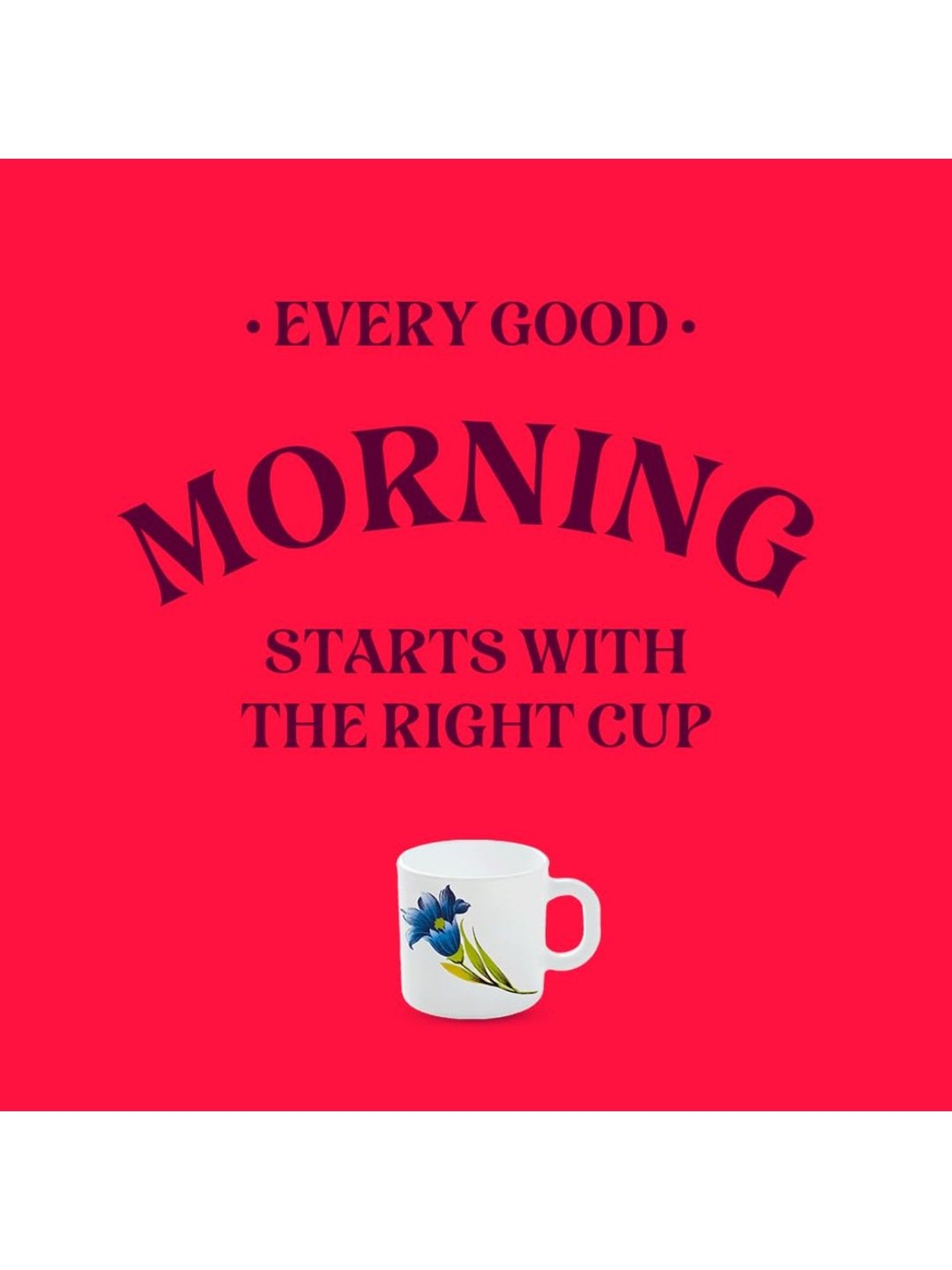 Larah by Borosil White Ceramic Opalware Mug - Set of 6 160ml