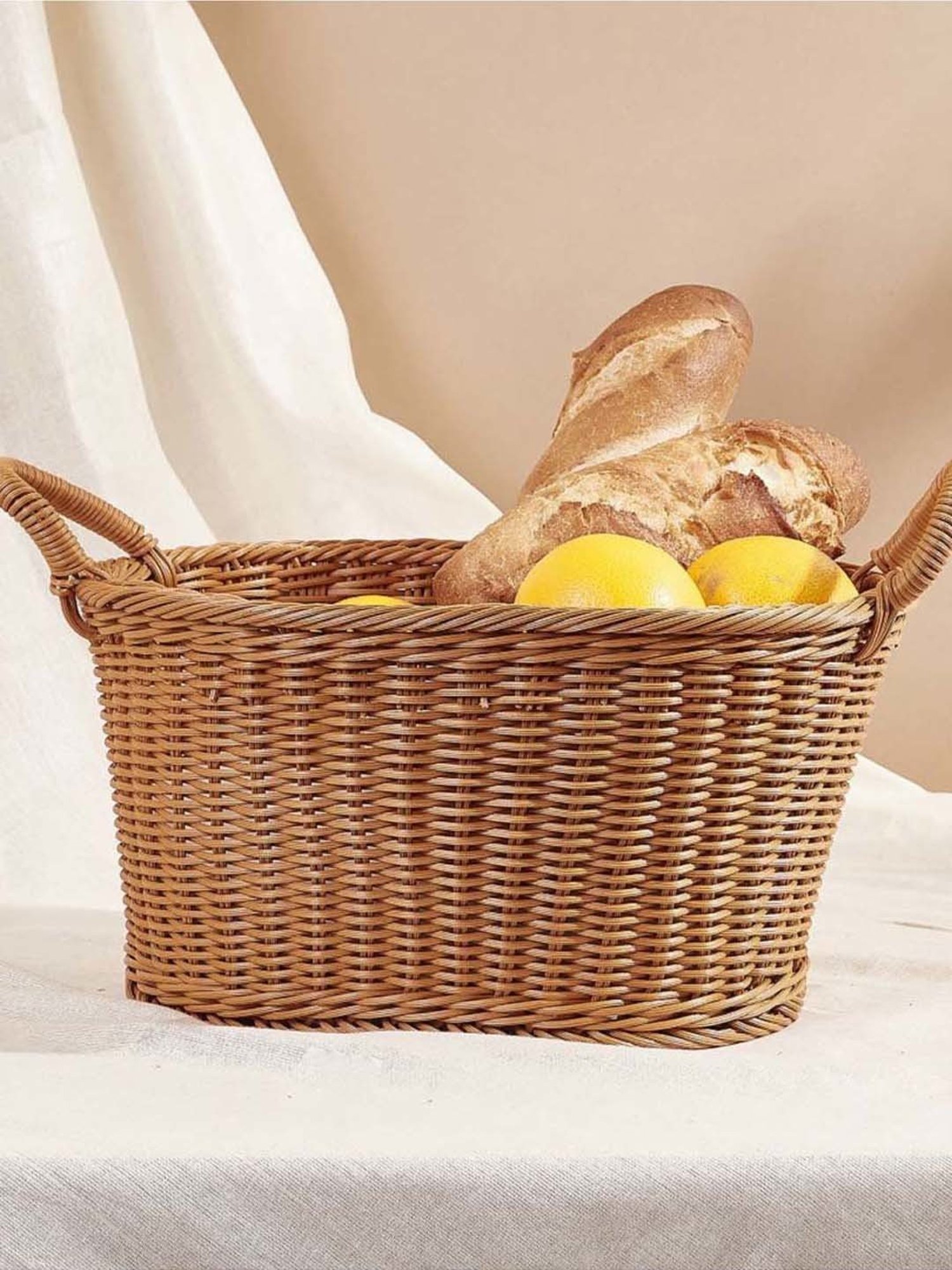 Mason Home Plastic Rattan Oval Basket - Small