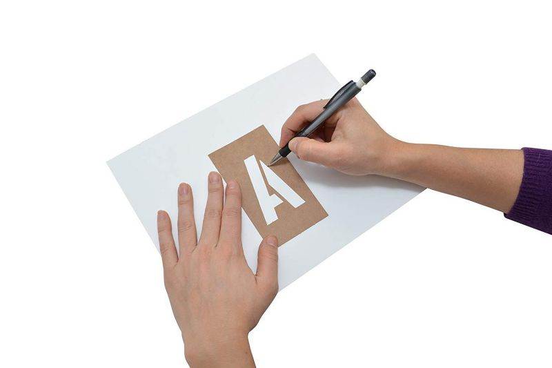 Westcott LetterCraft 8" Capital Letters and Numbers Oil Board Stencil Kit