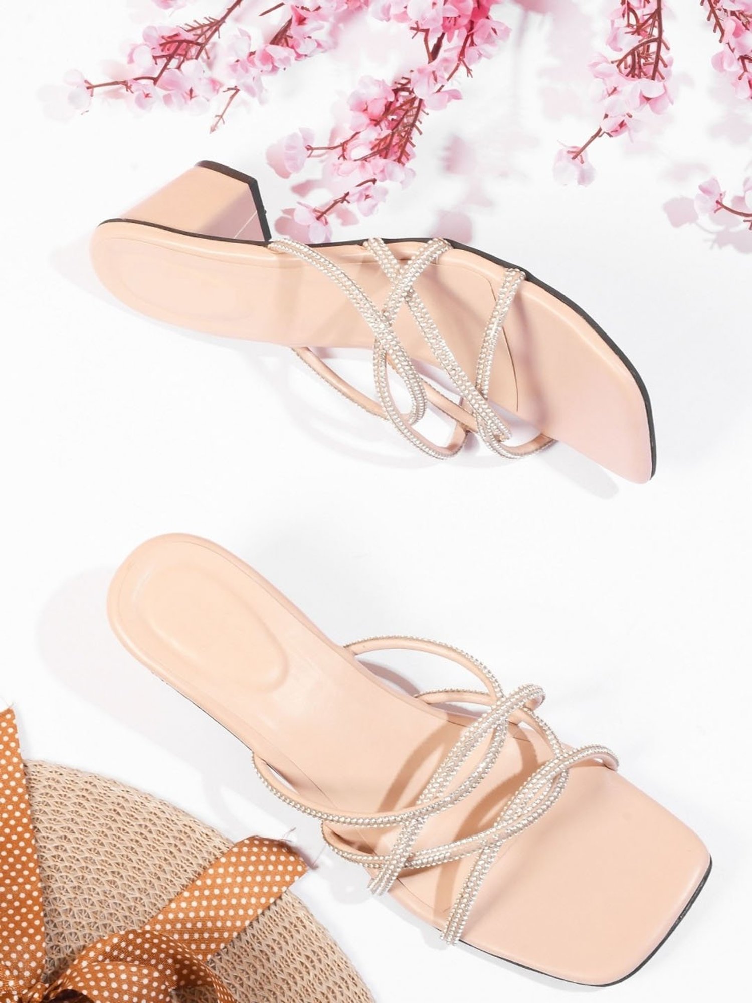 The White Pole Women's Beige Casual Sandals