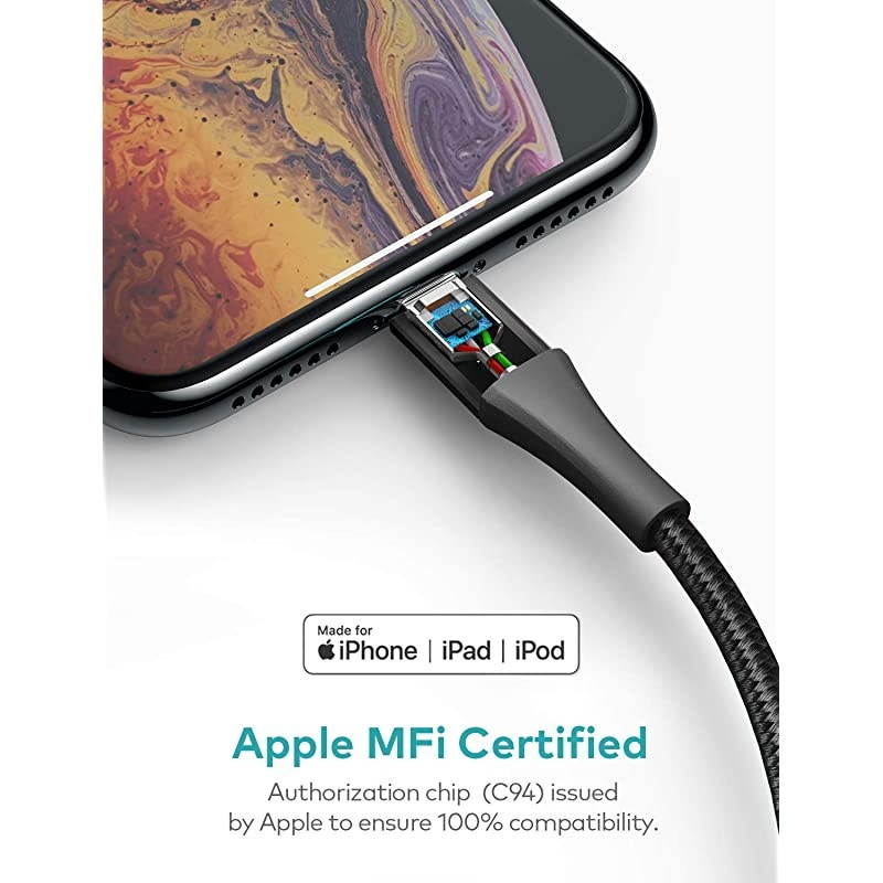 USB C to Lightning Cable iPhone 12 Charger Cable 6ft Apple MFi Certified Fast Charging Support Power Delivery Nylon Braided Cable for iPhone 121111 Pro MaxXS MaxXSXRX88 Plus Black