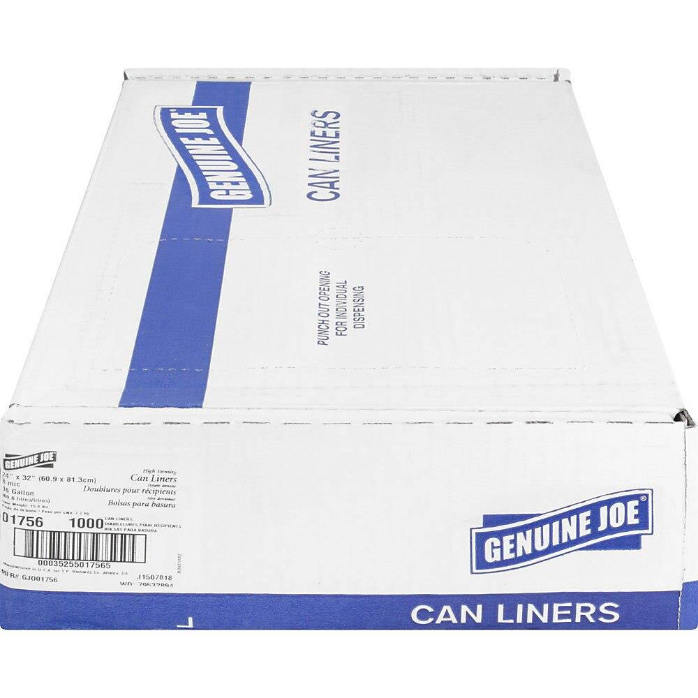 Genuine Joe High Density Can Liners 16 Gal 24"X33" 1000/CT CL 01756