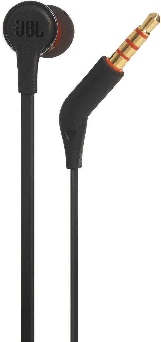 JBL T210 Signature Sound Pure Bass Headphones in Ear Earphones with Microphone Black