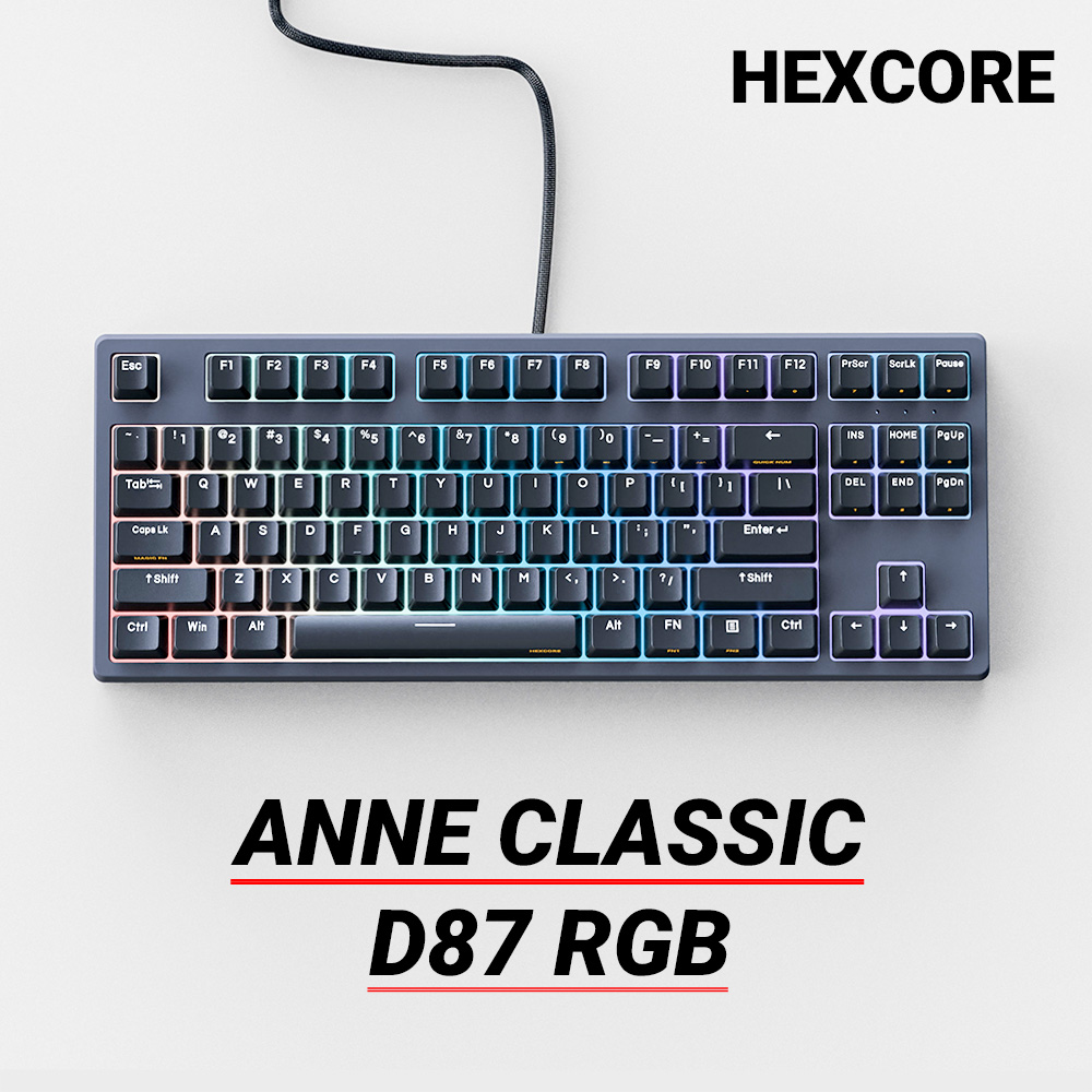 Anne Pro 2 60% Mechanical Keyboard Wired/Wireless Dual Mode Full RGB Double Shot PBT - Brown Switch
