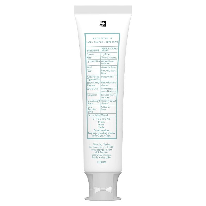 Native Whitening Wild Mint & Peppermint Oil Fluoride Free Natural Toothpaste - 4.1oz