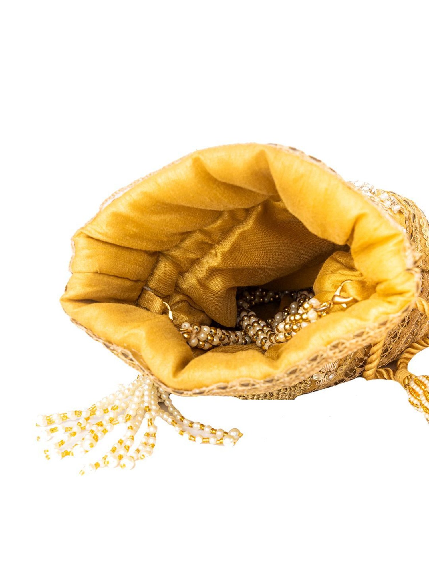 NR by Nidhi Rathi Golden Embellished Potli