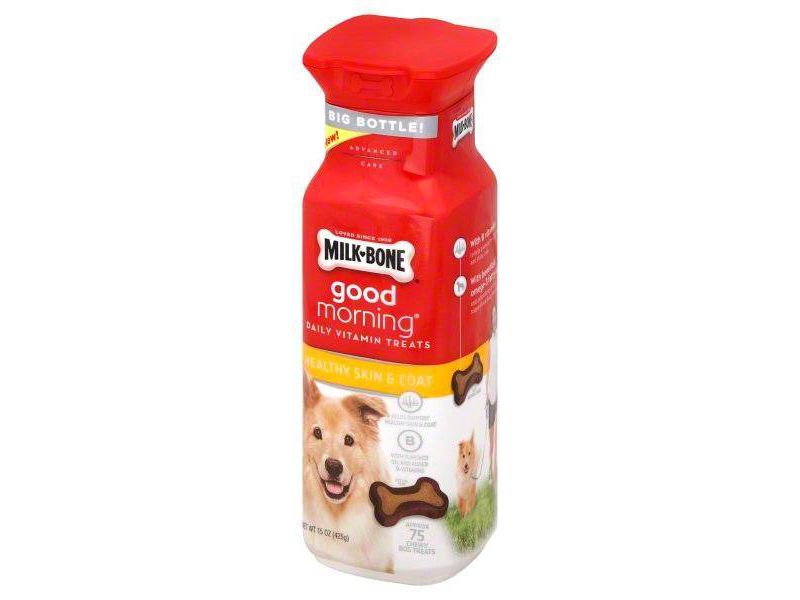 Milk-Bone Good Morning Daily Vitamin Dog Treats, Skin and Coat - 15oz