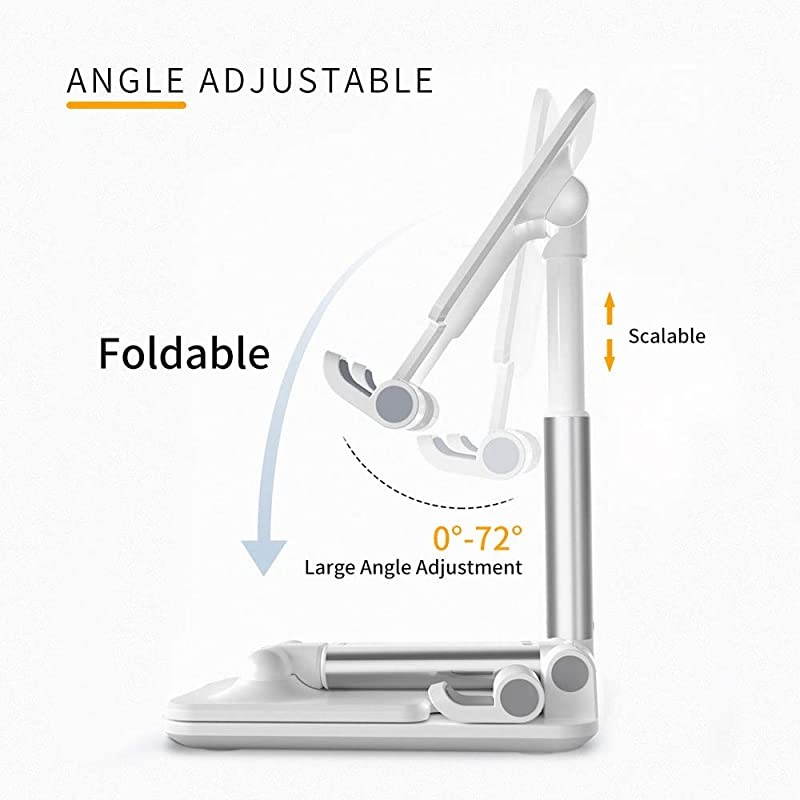 Folding Desktop Phone Stand, Adjustable Stable Portable Holder Compatible with Mobile Phone, ipad, Tablet, Kindle
