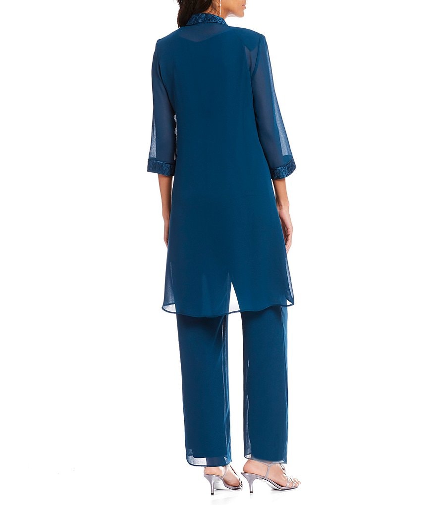 Alex Evenings Stretch Velvet Long Sleeve Ruched Beaded Accent Collar Boat Neck Blouse