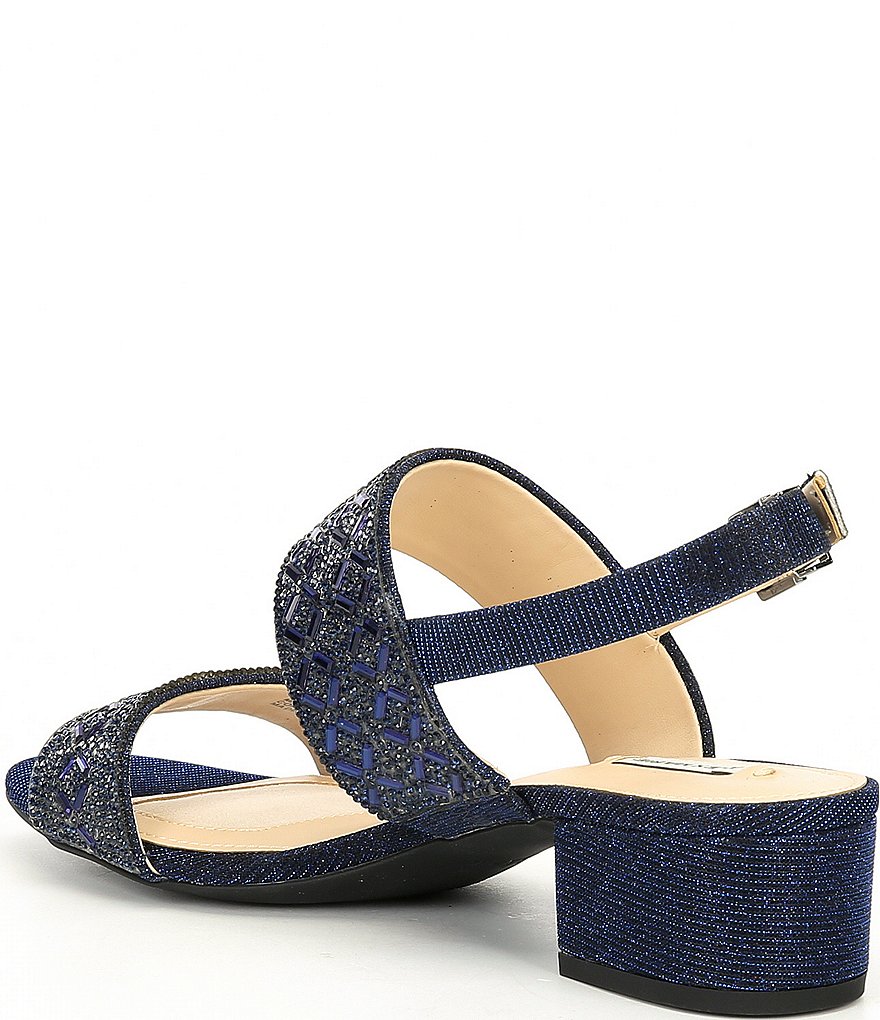Alex Marie CalinaTwo Rhinestone Block Heel Sandals